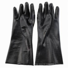 Chemikalienbeständige schwarze PVC-Handschuhe